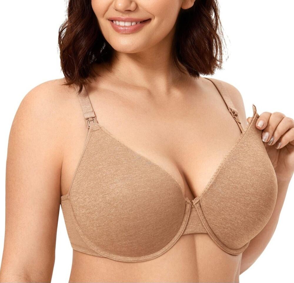CALVENA Women's Full Sling Lightly Padded Underwire Maternity Nursing Bra 32DD